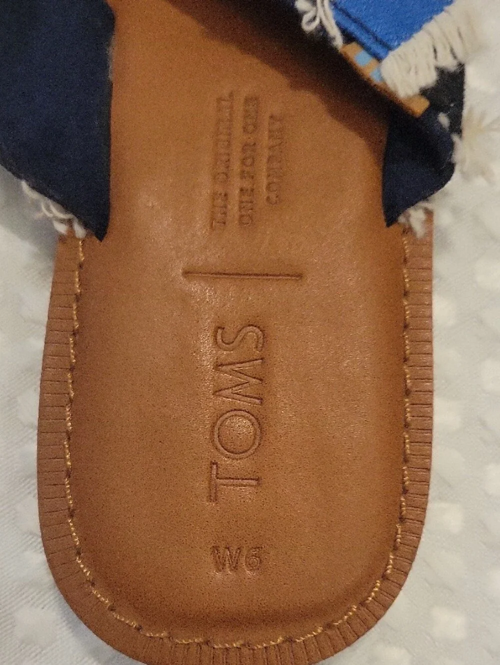 Toms Navy Coupe Crossover Sandals Slides Women’s Size 6 Boho Summer